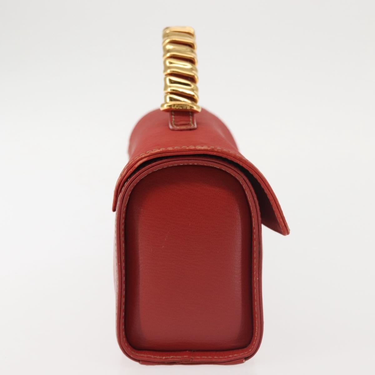 Loewe LOEWE Velazquez Hand Bag Leather Red Gold Authentic BA6367
