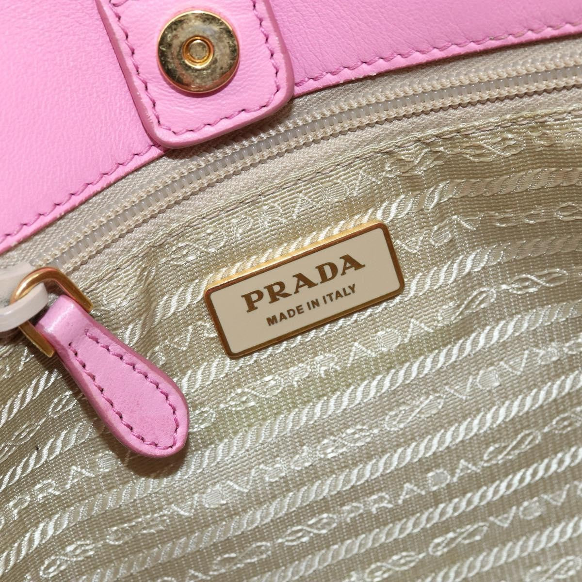 Prada PRADA Hand Bag Nylon Pink Gold Authentic 146881