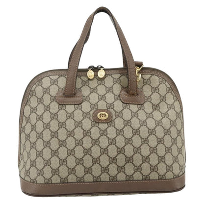 Gucci GUCCI GG Supreme Hand Bag PVC 2way Beige Gold Authentic 179199