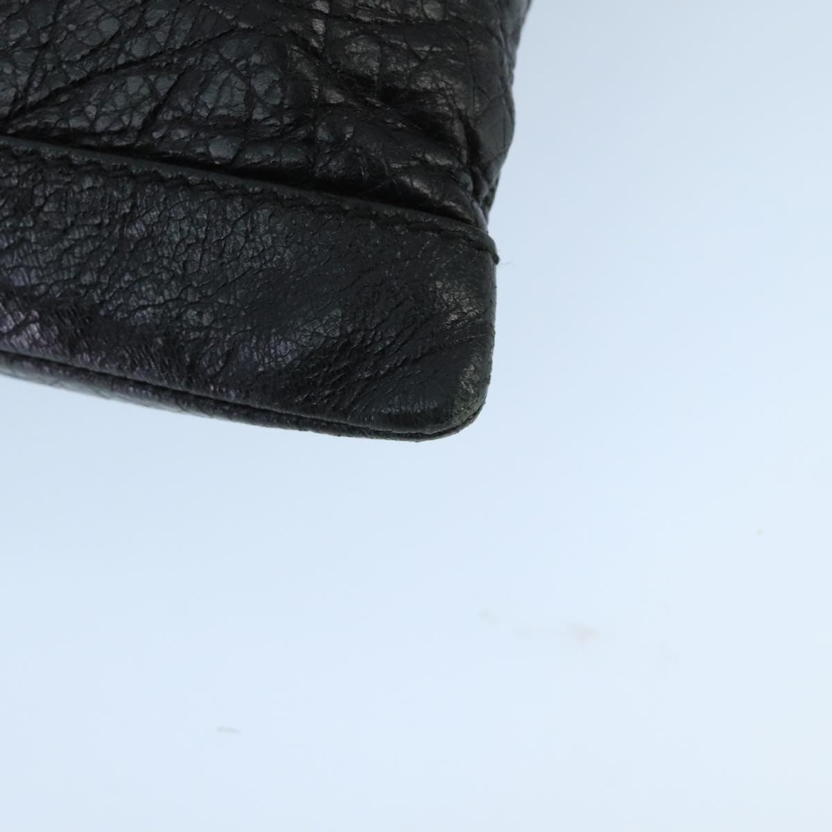 Balenciaga BALENCIAGA Clutch Bag Leather Black Silver 273023 Authentic bs19499