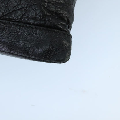 Balenciaga BALENCIAGA Clutch Bag Leather Black Silver 273023 Authentic bs19499