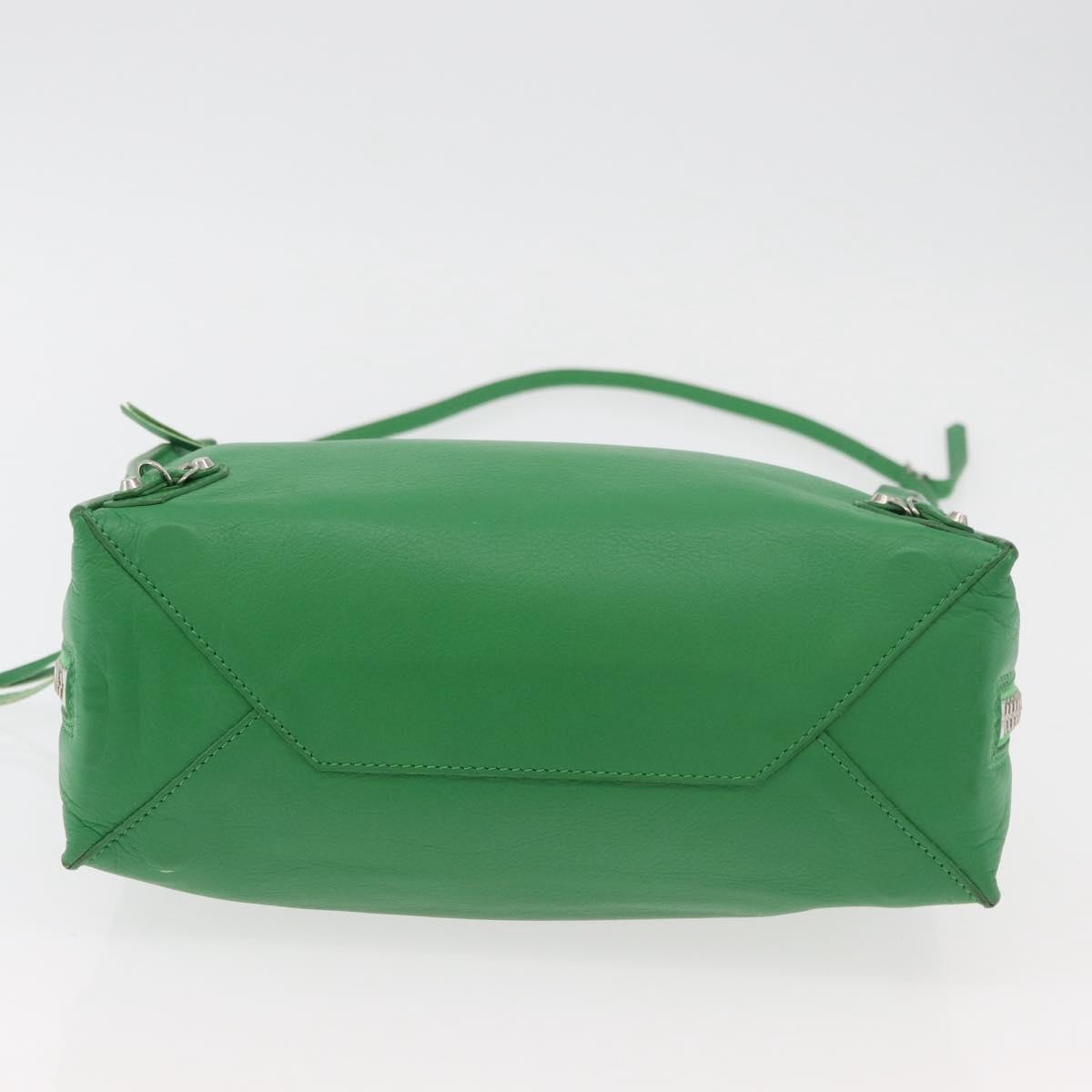 Balenciaga BALENCIAGA The Paper Tote Bag Leather 2way Green Silver 370926 Authentic 179403A