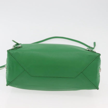 Balenciaga BALENCIAGA The Paper Tote Bag Leather 2way Green Silver 370926 Authentic 179403A