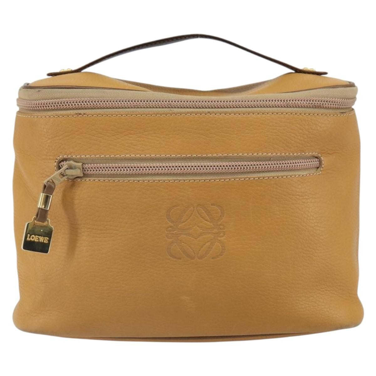 Loewe LOEWE Hand Bag Leather Beige Gold Authentic 165106
