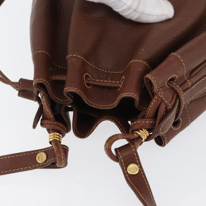 Gucci GUCCI Shoulder Bag Leather Brown Gold 007 984 0065 Authentic fm5085