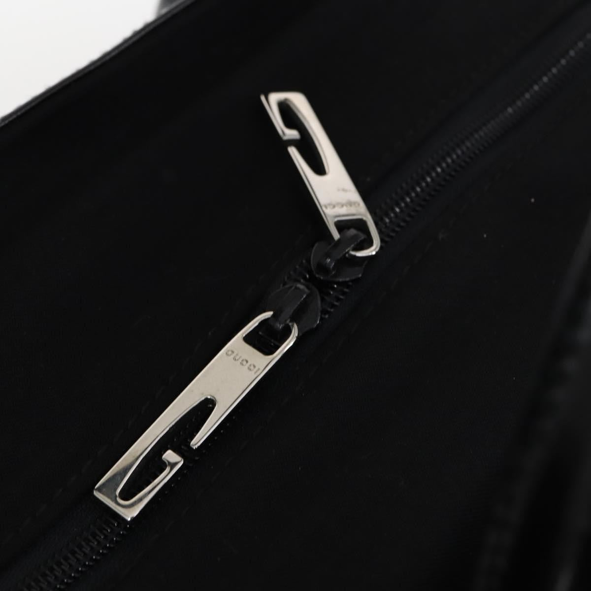Gucci GUCCI Boston Bag Nylon Leather Black Silver 012 1553 0269 Authentic ti3430