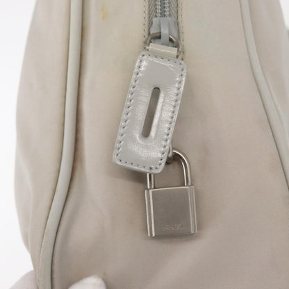 Prada PRADA Tote Bag Nylon White Silver Authentic am10449