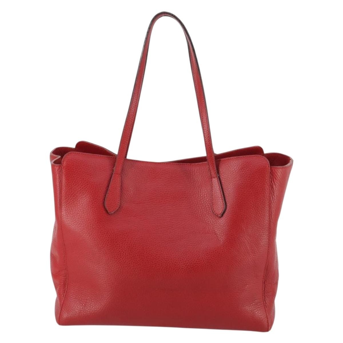 Gucci GUCCI Swing Tote Bag Leather Red Gold 354397 Authentic 144275