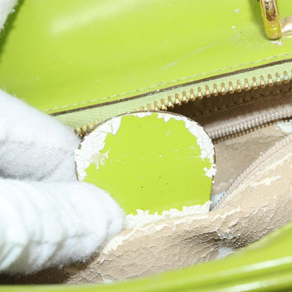 Gucci GUCCI Bamboo Hand Bag Enamel 2way Green Gold 000 2040 0323 Authentic 160576