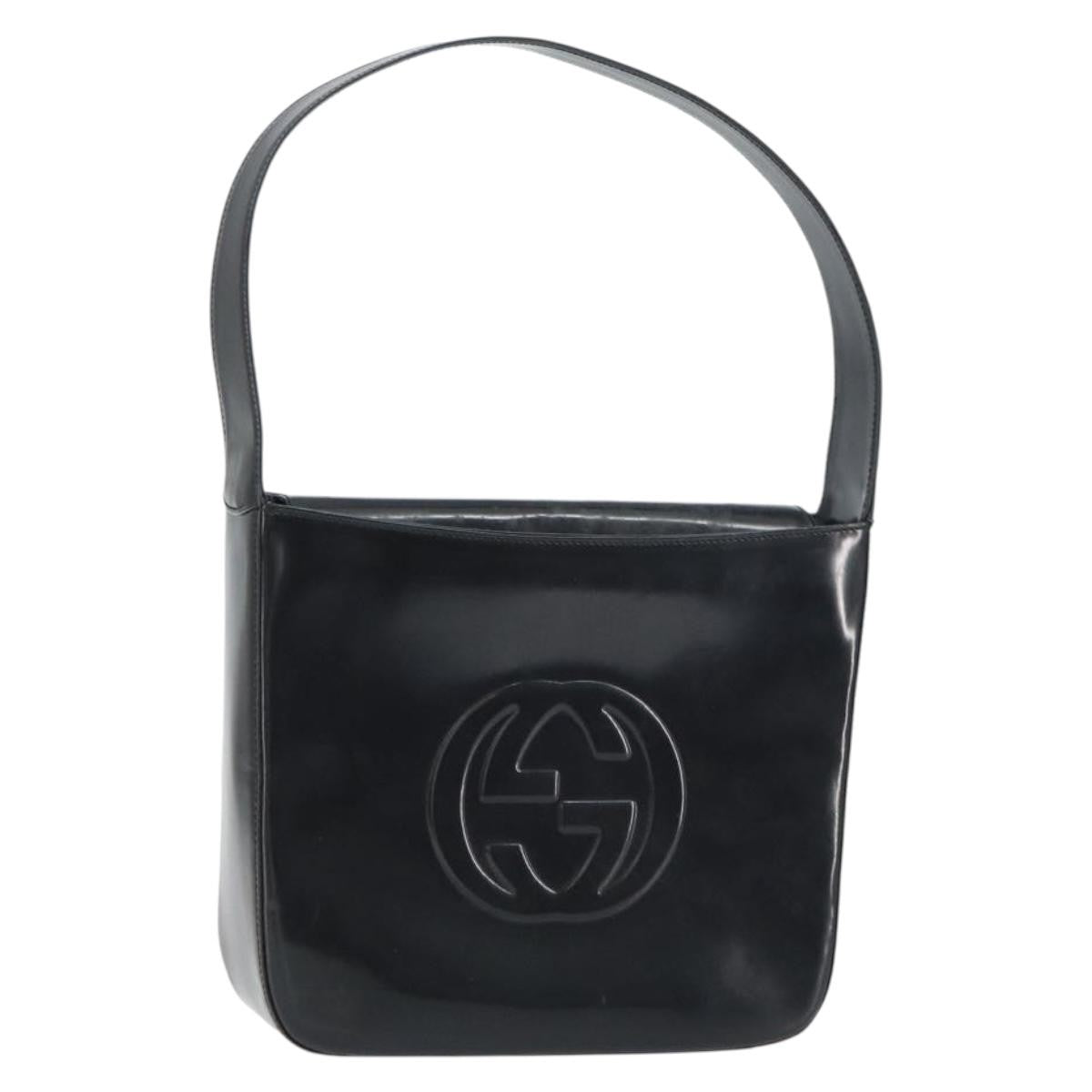 Gucci GUCCI Shoulder Bag Enamel Black 000 0506 Authentic ep12258