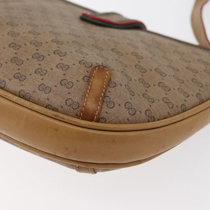 Gucci GUCCI Micro GG Supreme Shoulder Bag PVC Beige Gold Authentic 176833