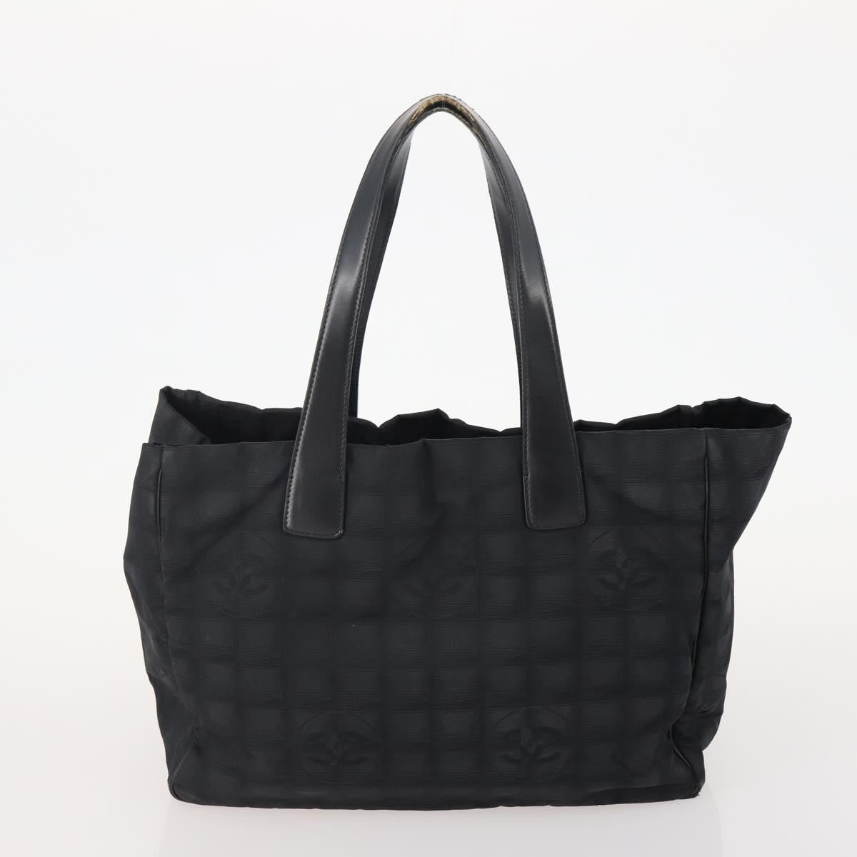 Chanel CHANEL New Travel line Tote Bag Nylon 3 Set Black CC Authentic BA12665