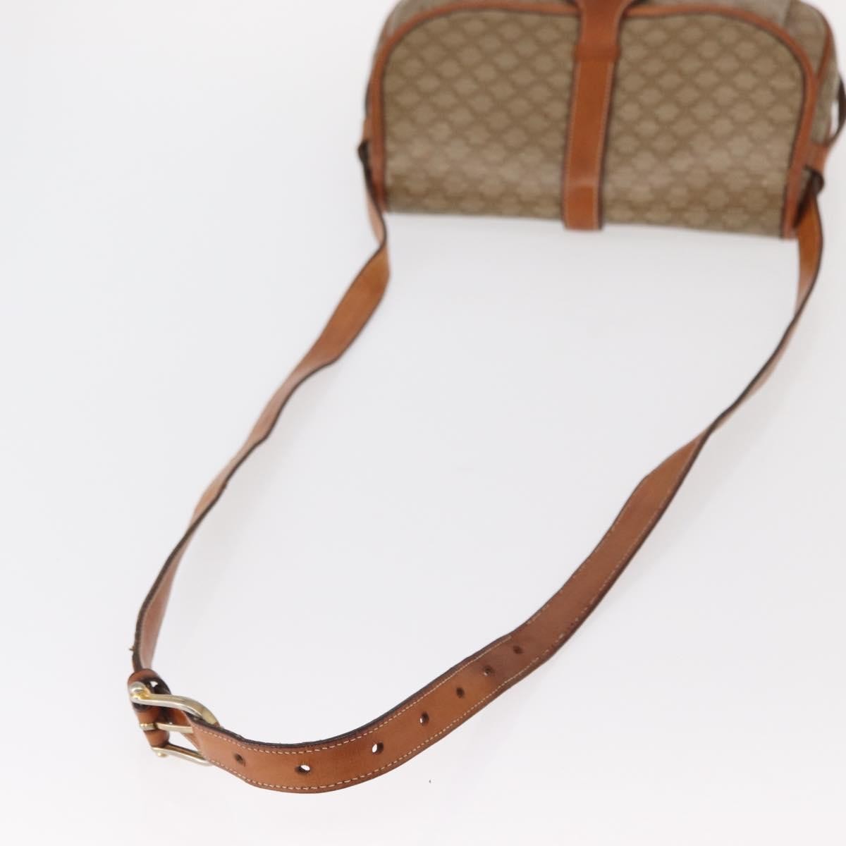 Celine CELINE Macadam Canvas Shoulder Bag PVC Beige Gold Authentic ka119