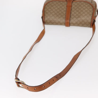 Celine CELINE Macadam Canvas Shoulder Bag PVC Beige Gold Authentic ka119