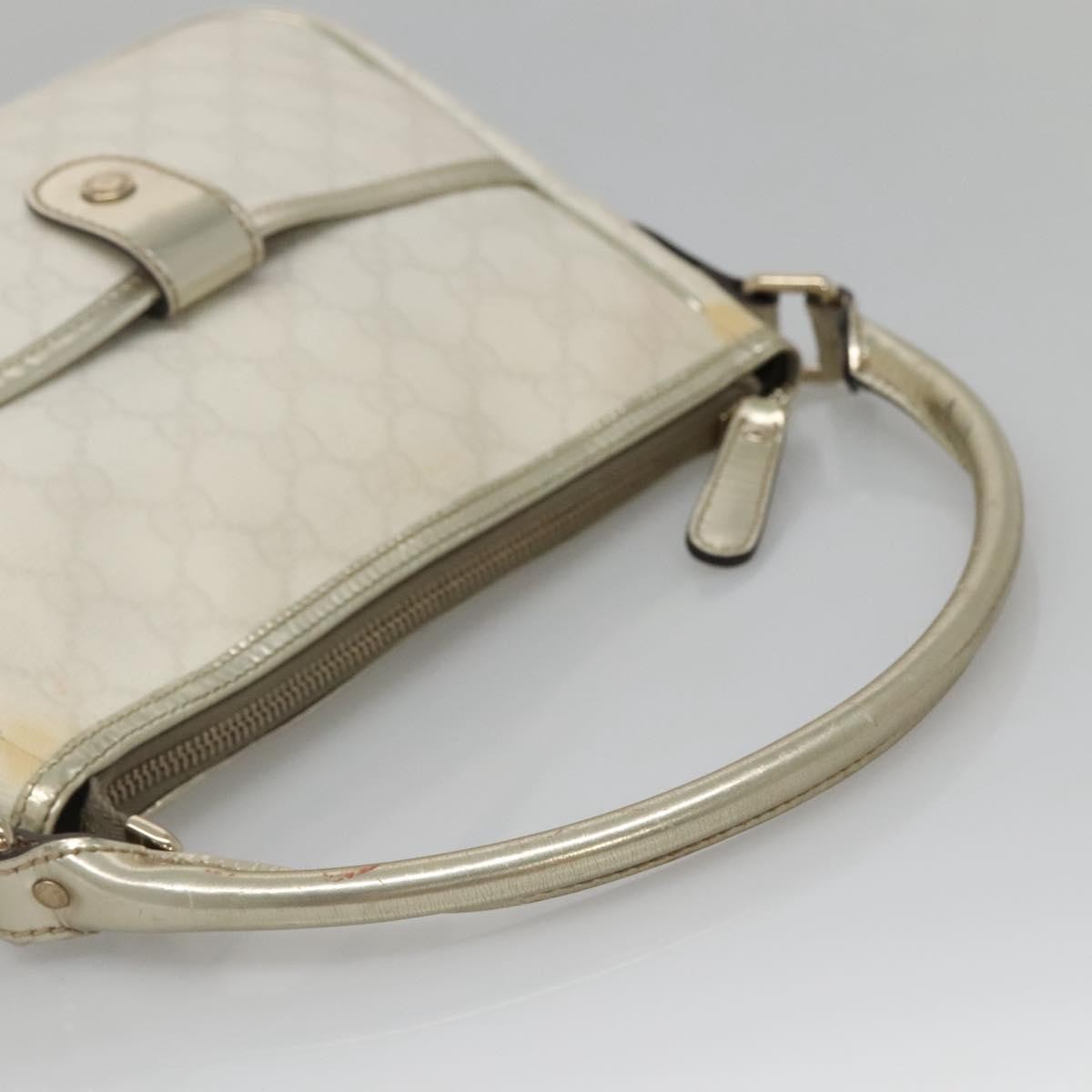 Gucci GUCCI GG Supreme Shoulder Bag PVC White Gold 190258 Authentic SW1471