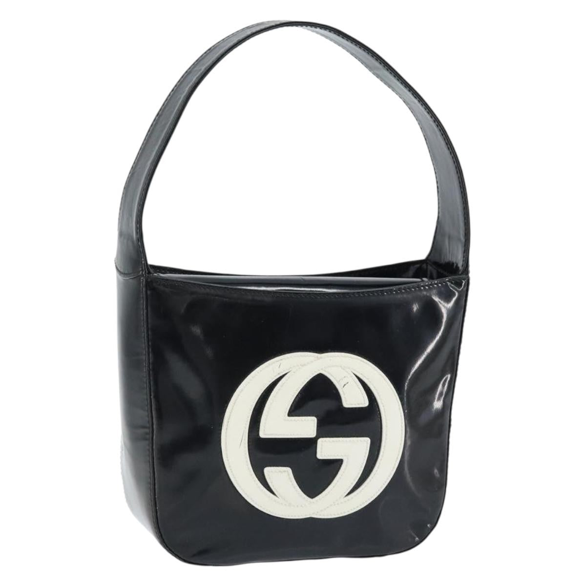 Gucci GUCCI Hand Bag Patent leather Black Silver 007 2046 0249 Authentic 172096