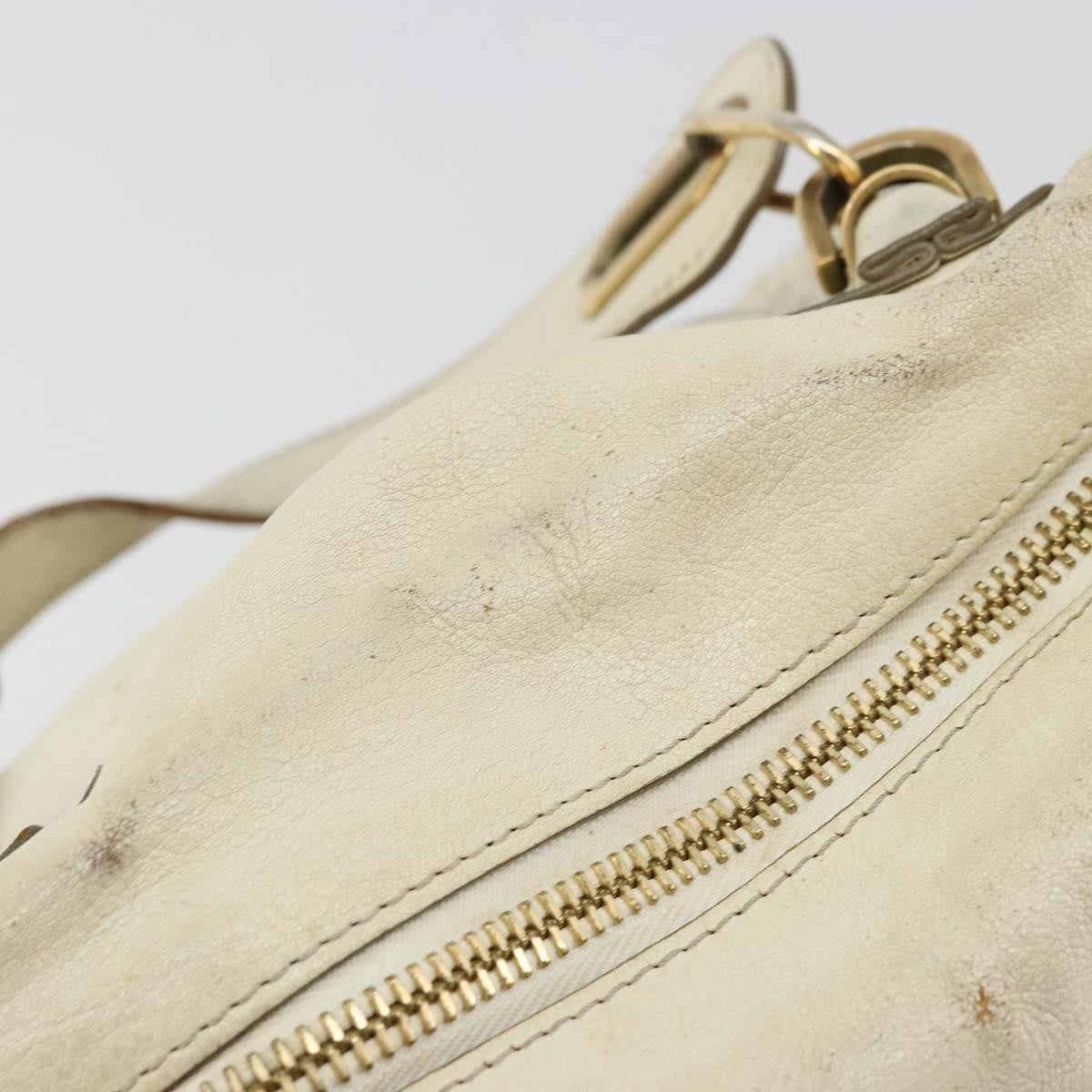 Chloé Chloé Chloe Paraty Hand Bag Leather White Gold Authentic 177544