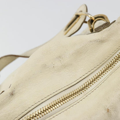 Chloé Chloé Chloe Paraty Hand Bag Leather White Gold Authentic 177544