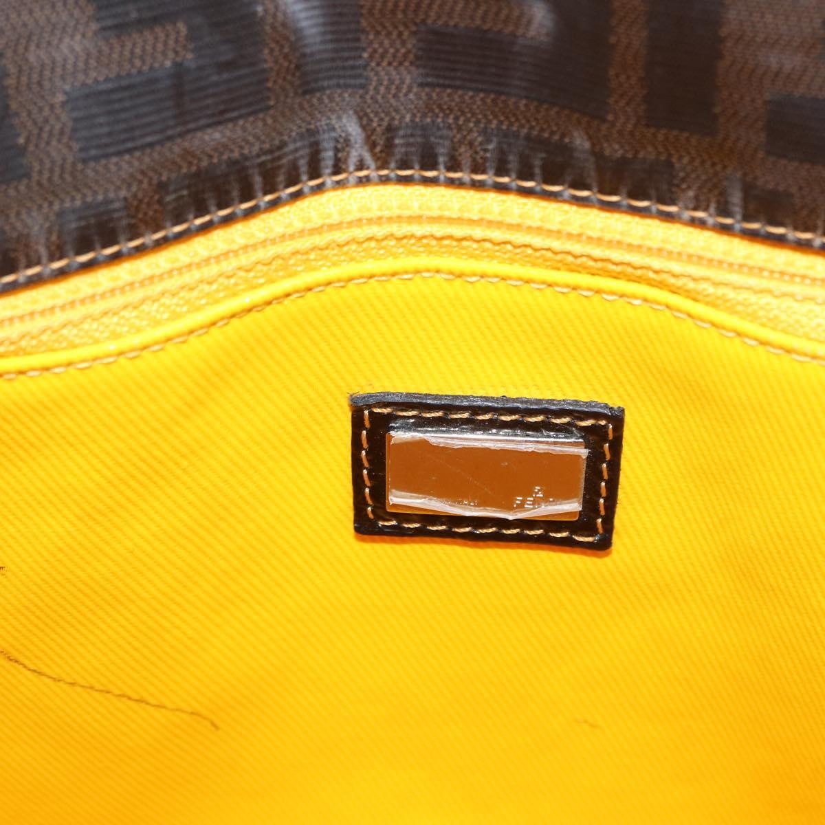 Fendi FENDI Zucca Canvas Tote Bag Coated Canvas Black Brown Authentic ka771