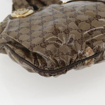Gucci GUCCI GG Crystal Histeria Bag Coated Canvas 2way Beige Gold 203486 Authentic 154644