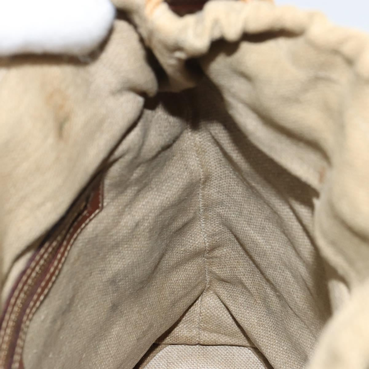 Gucci GUCCI Bamboo Shoulder Bag Canvas Beige Gold 141936 Authentic 156435
