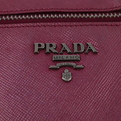 Prada PRADA Shoulder Bag Safiano leather Pink Silver Authentic SW1708