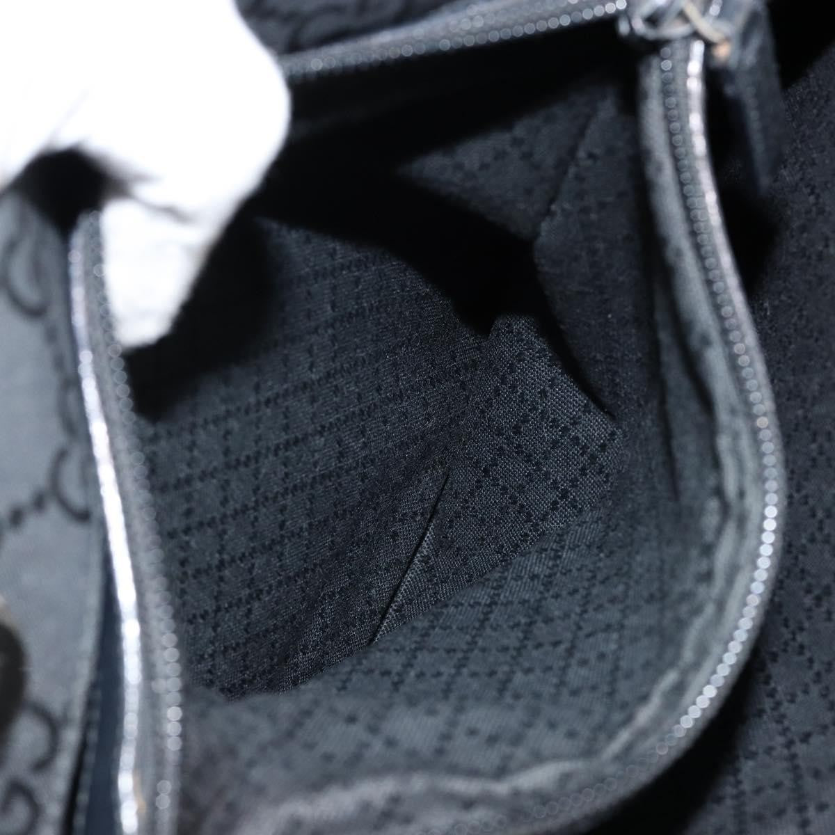 Gucci GUCCI Bamboo GG Canvas Hand Bag Black Silver 002 1010 3754 Authentic ep11357