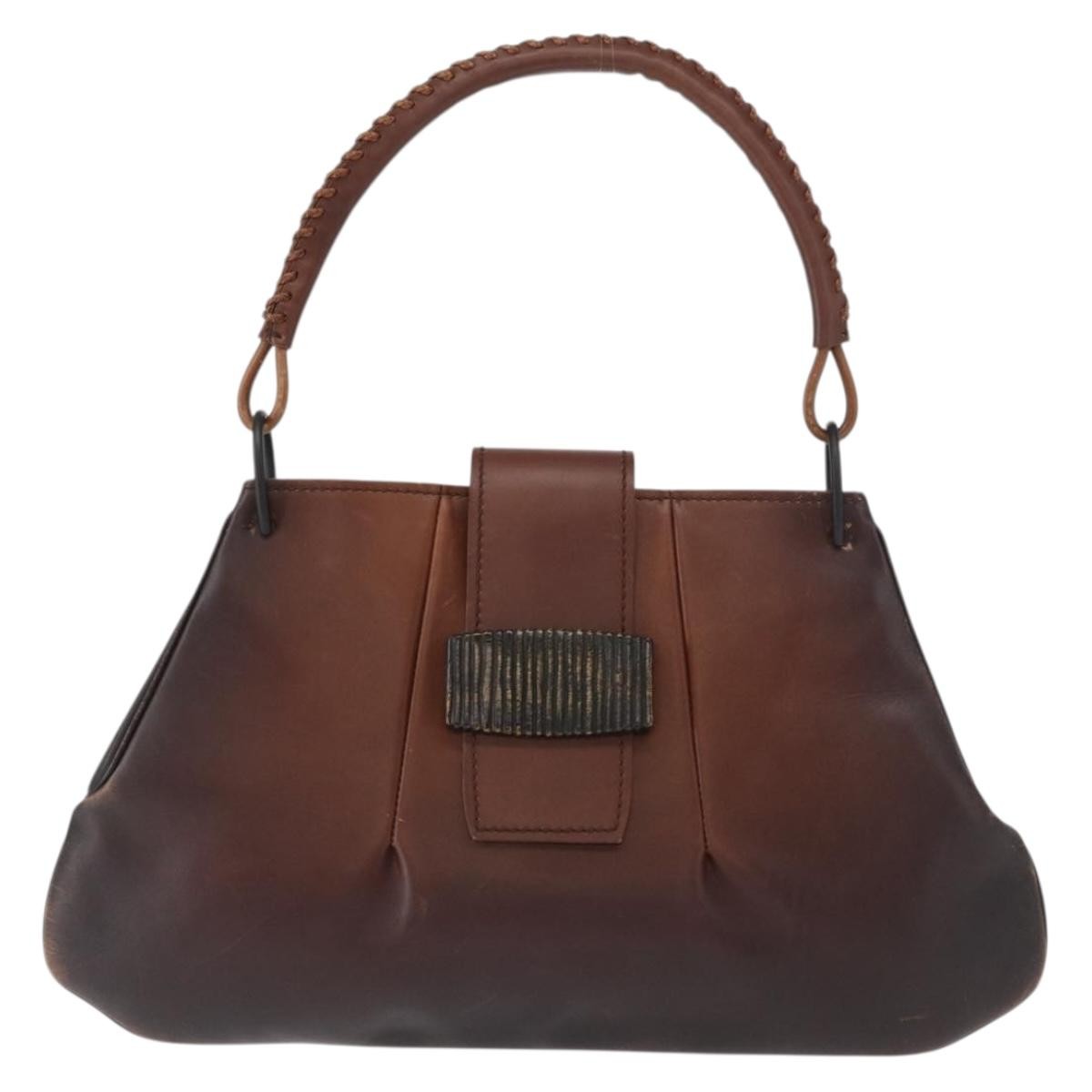 Gucci GUCCI Shoulder Bag Leather Brown 105374 Authentic 156795