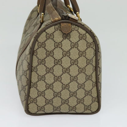 Gucci GUCCI GG Supreme Web Sherry Line Boston Bag PVC Beige Gold 40 02 007 Authentic KD431