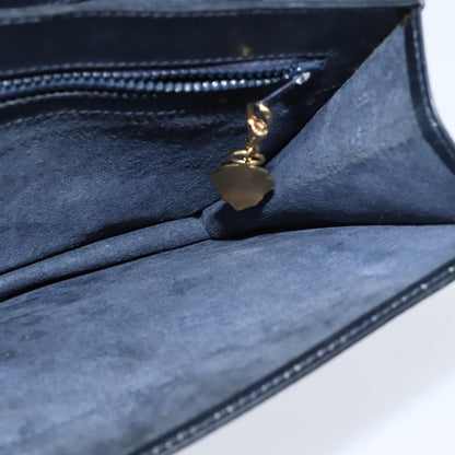 Gucci GUCCI GG Supreme Shoulder Bag PVC Navy Gold Authentic BA7379
