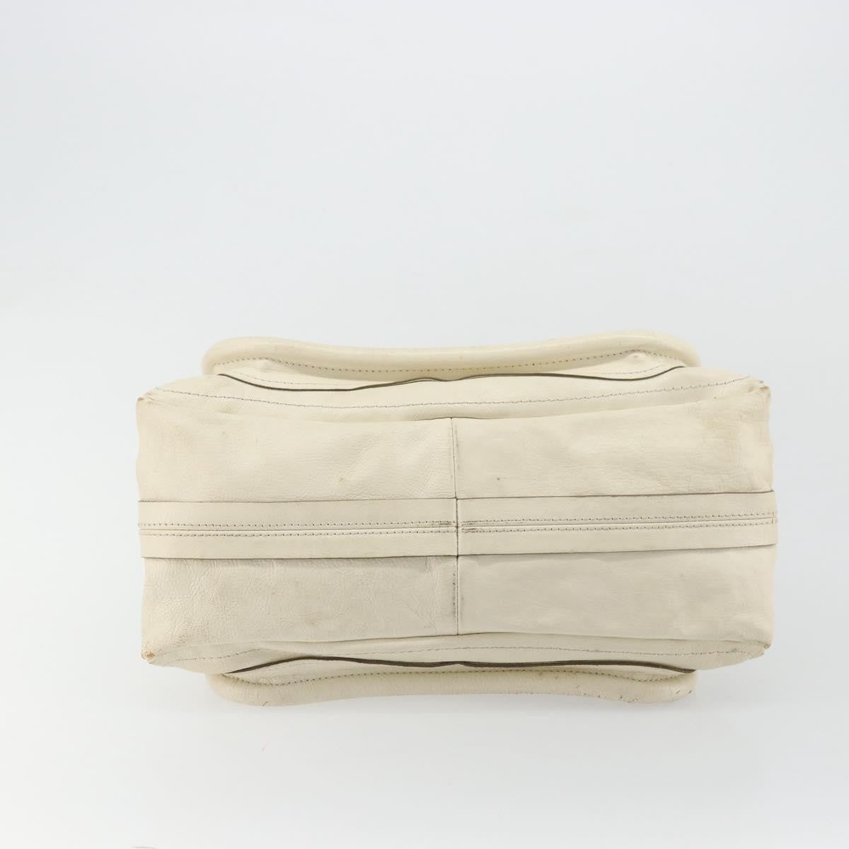 Chloé Chloé Chloe Paraty Hand Bag Leather White Gold Authentic 177544