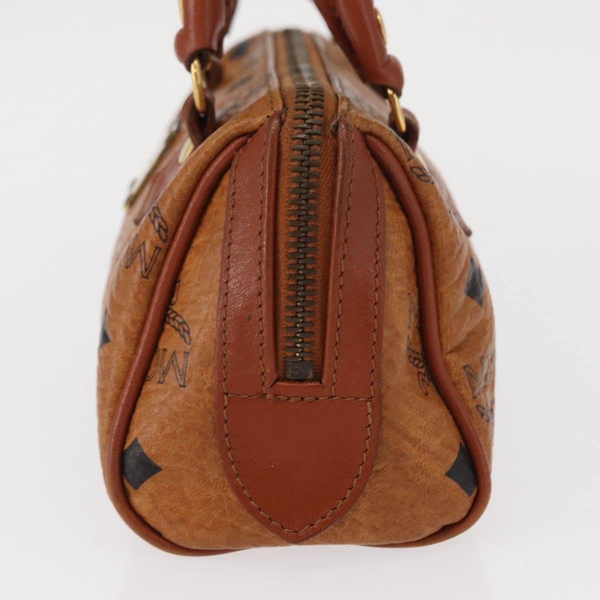 MCM MCM Logogram Vicetos Hand Bag PVC Leather Brown Gold Authentic bs31000