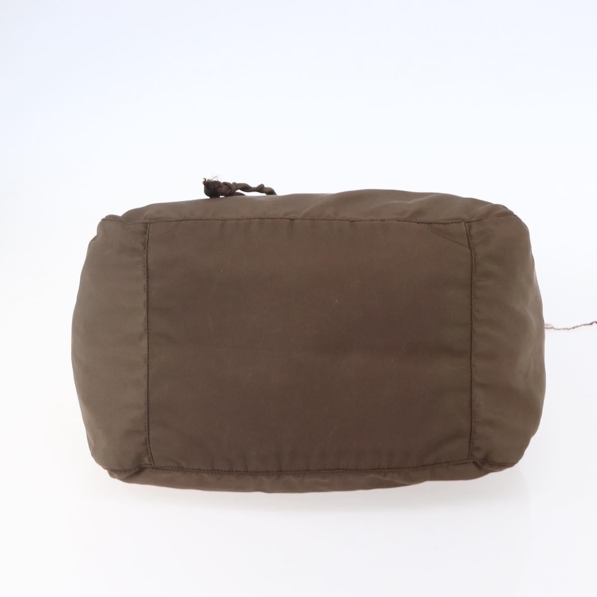 Prada PRADA Tassel Shoulder Bag Nylon Khaki Gold Authentic bs30567