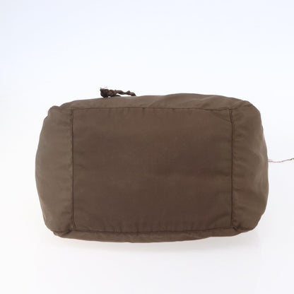 Prada PRADA Tassel Shoulder Bag Nylon Khaki Gold Authentic bs30567