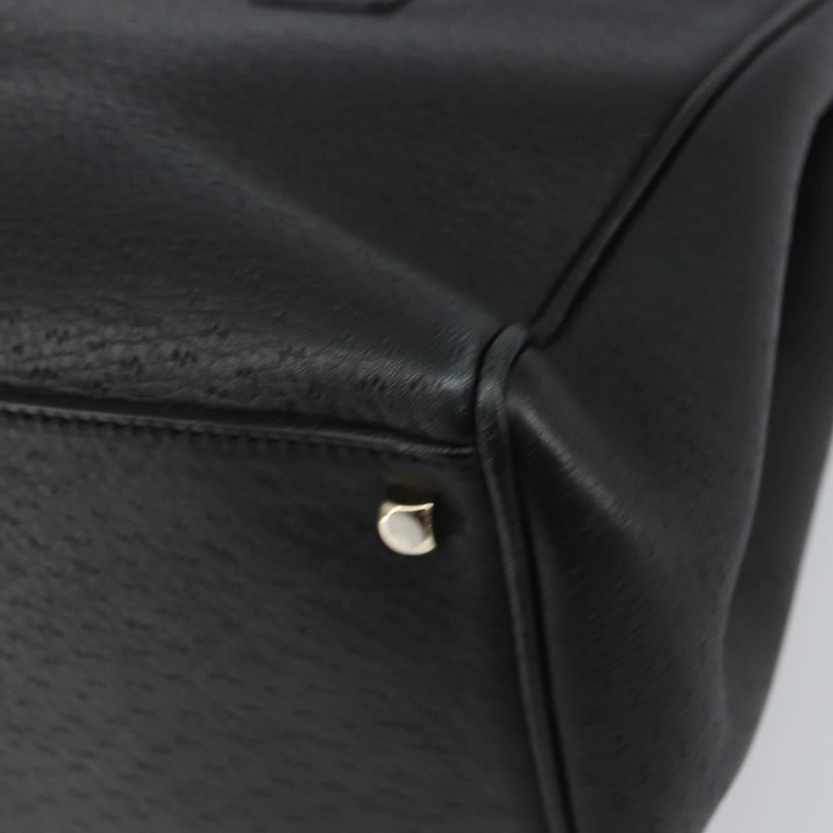 Salvatore Ferragamo Salvatore Ferragamo Gancini Hand Bag Leather Black Gold Authentic 157314