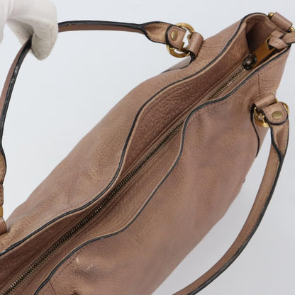 Gucci GUCCI Hand Bag Leather Pink Gold 323675 Authentic ka258