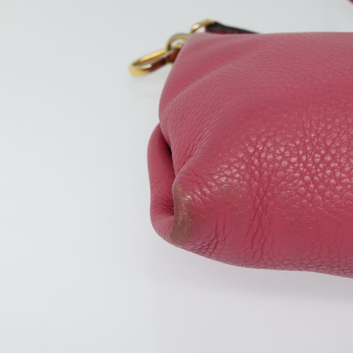 Prada PRADA Shoulder Bag Leather Pink Gold Authentic BD1620