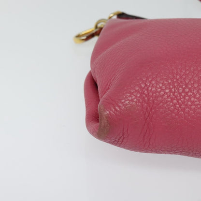 Prada PRADA Shoulder Bag Leather Pink Gold Authentic BD1620