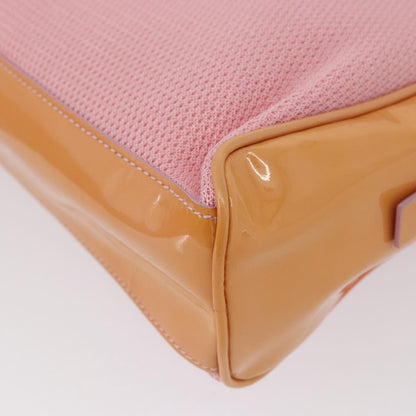 Prada PRADA Hand Bag Canvas Pink Silver Authentic 172212
