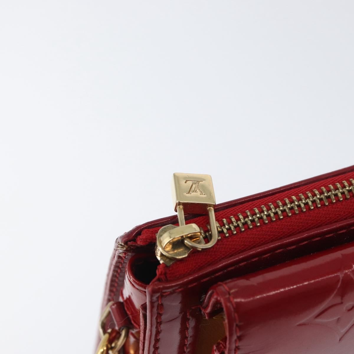 Louis Vuitton LOUIS VUITTON Monogram Vernis Motto Accessory Pouch Red M91137 LV Authentic YKZ724 Bag