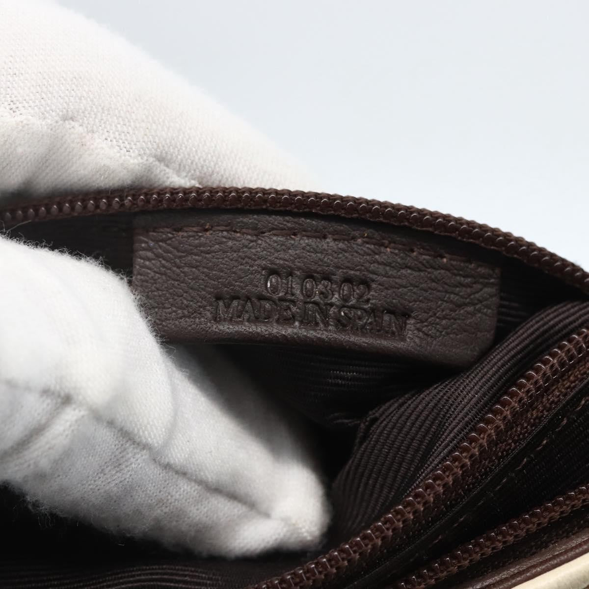 Loewe LOEWE Shoulder Bag Leather White Gold Authentic 162858