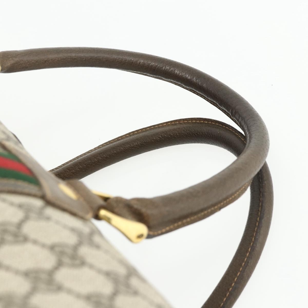 Gucci GUCCI GG Supreme Web Sherry Line Bag PVC Beige Gold 001 25 424 Authentic mr1686