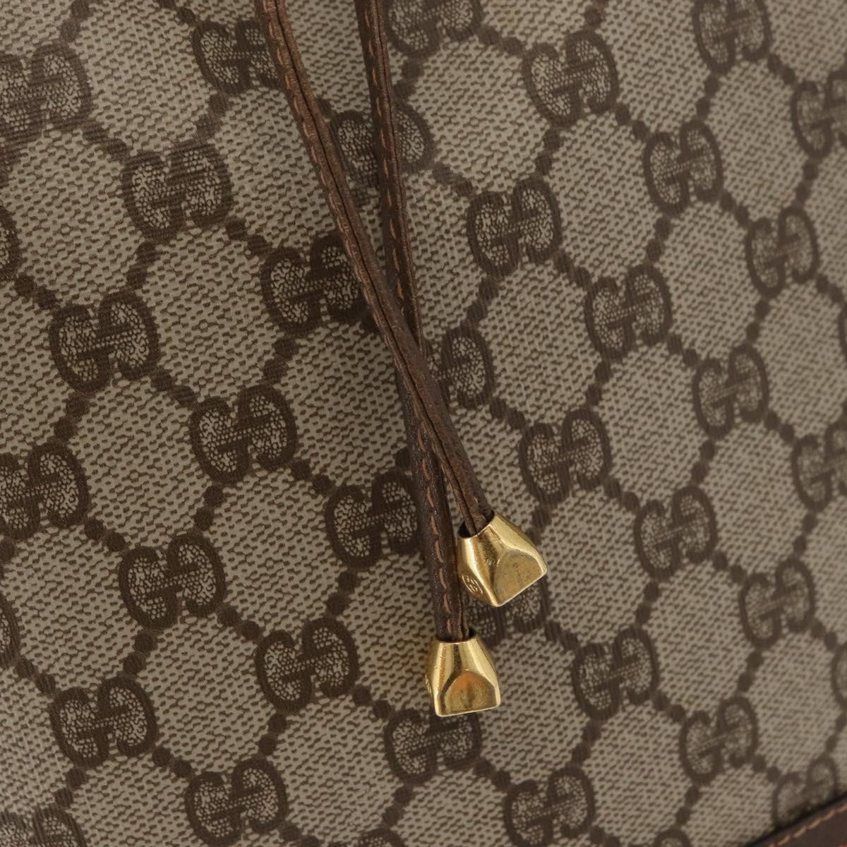 Gucci GUCCI GG Supreme Web Sherry Line Bag PVC Beige Gold 41 02 085 Authentic BA12841