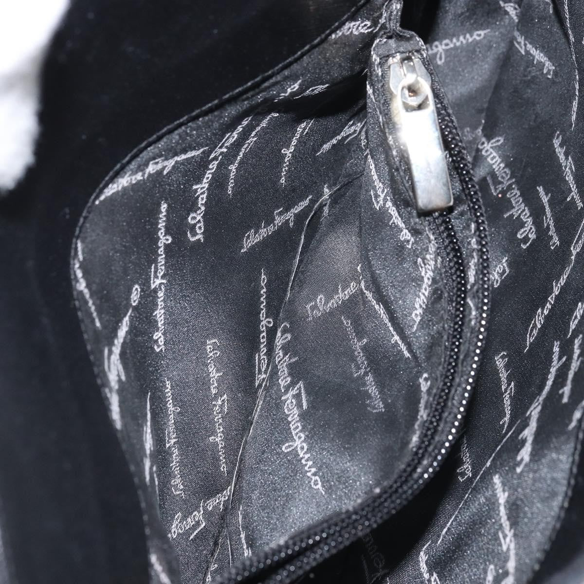 Salvatore Ferragamo Salvatore Ferragamo Gancini Shoulder Bag Leather Black Silver Authentic gh1877