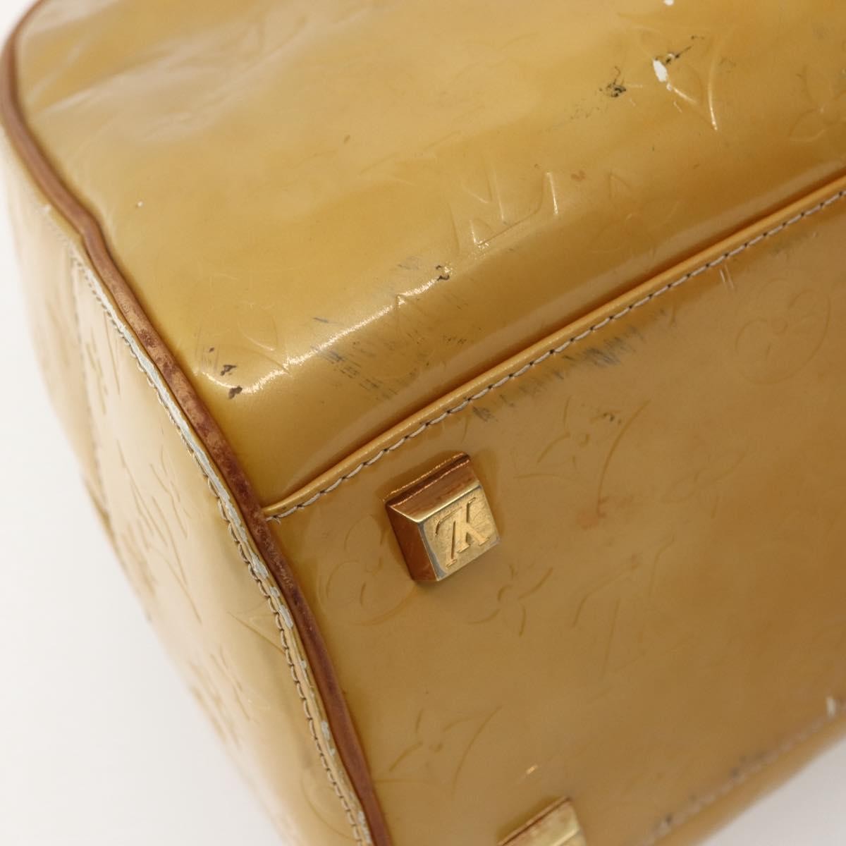 Louis Vuitton LOUIS VUITTON Monogram Vernis Tompkins Square Hand Bag Beige M91149 Authentic hk3021