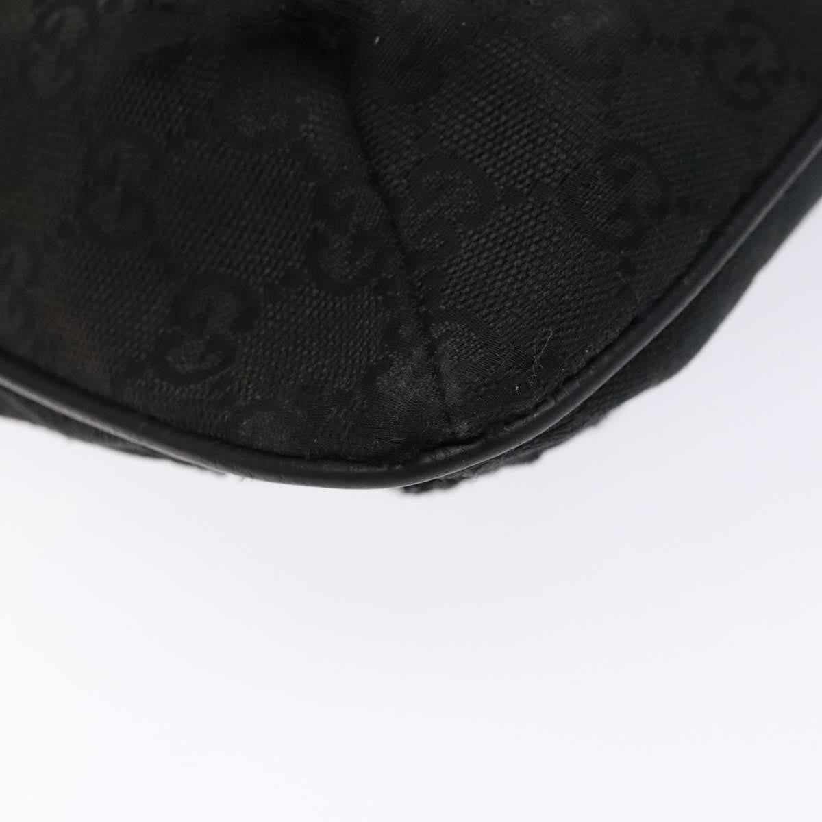 Gucci GUCCI GG Canvas Web Sherry Line Shoulder Bag Black Silver 189749 Authentic bs28637