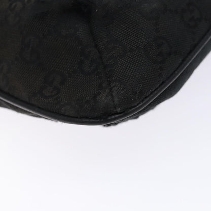 Gucci GUCCI GG Canvas Web Sherry Line Shoulder Bag Black Silver 189749 Authentic bs28637