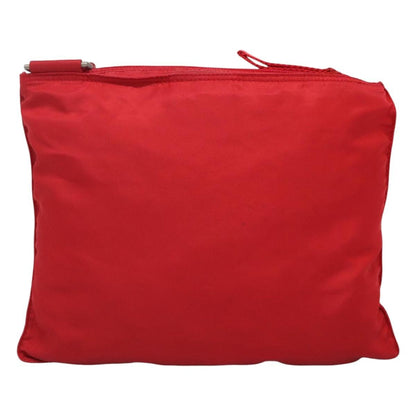 Prada PRADA Shoulder Bag Nylon Red Silver Authentic 101081