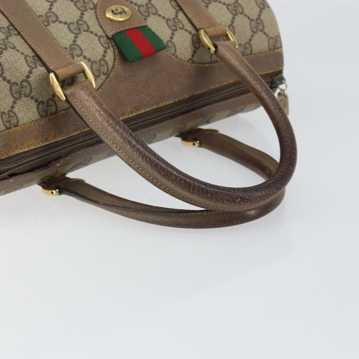 Gucci GUCCI GG Supreme Web Sherry Line Hand Bag PVC Beige 116 02 006 Authentic 162248