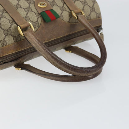 Gucci GUCCI GG Supreme Web Sherry Line Hand Bag PVC Beige 116 02 006 Authentic 162248